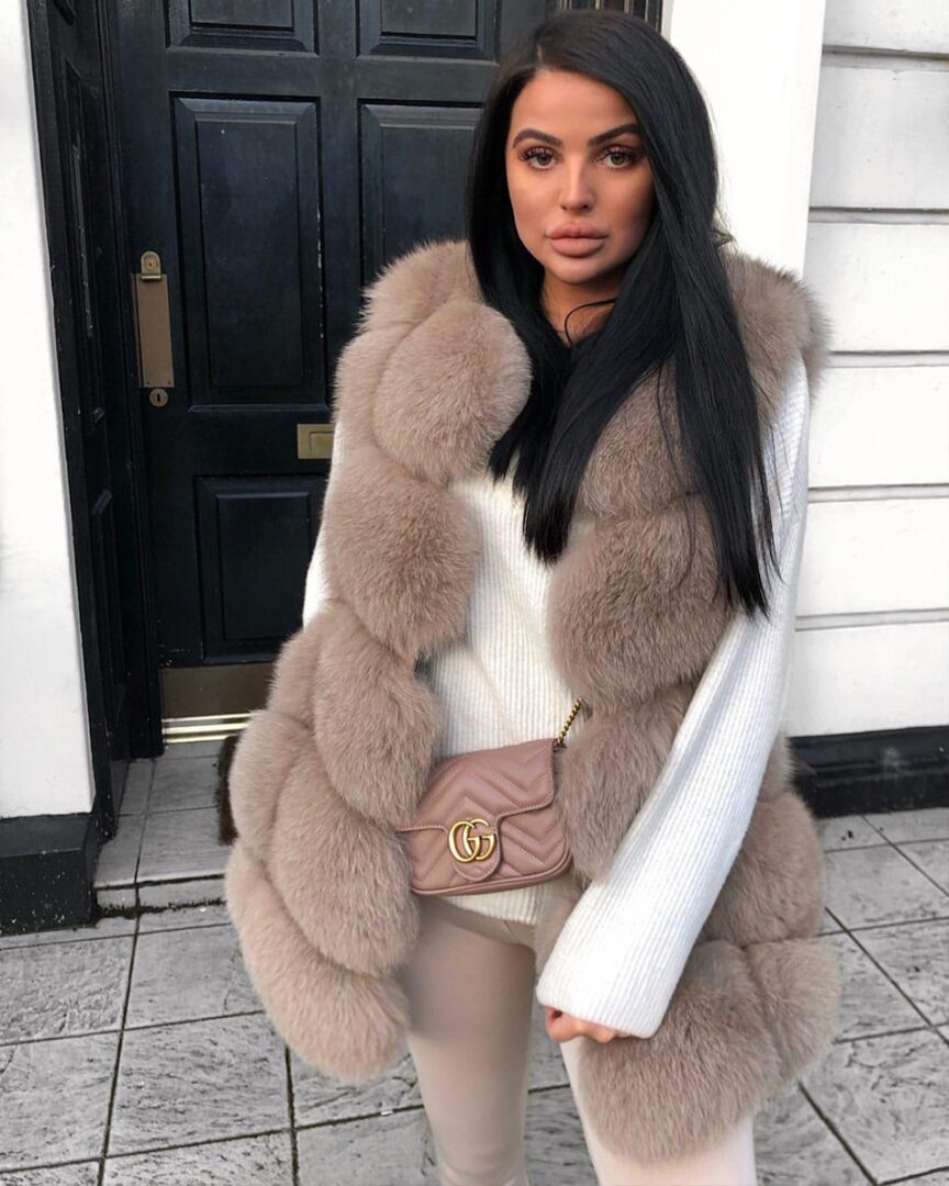 Fox Fur Vest with Square Panels "Victoria" - Real Fur Vests for Women ...